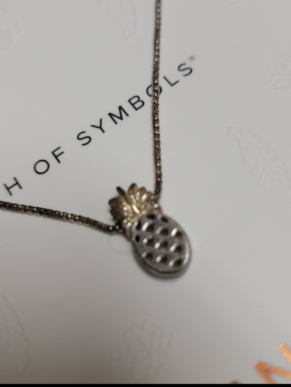 Alex and Ani Two-Tone Pineapple Pendant Necklace in Silver and Gold